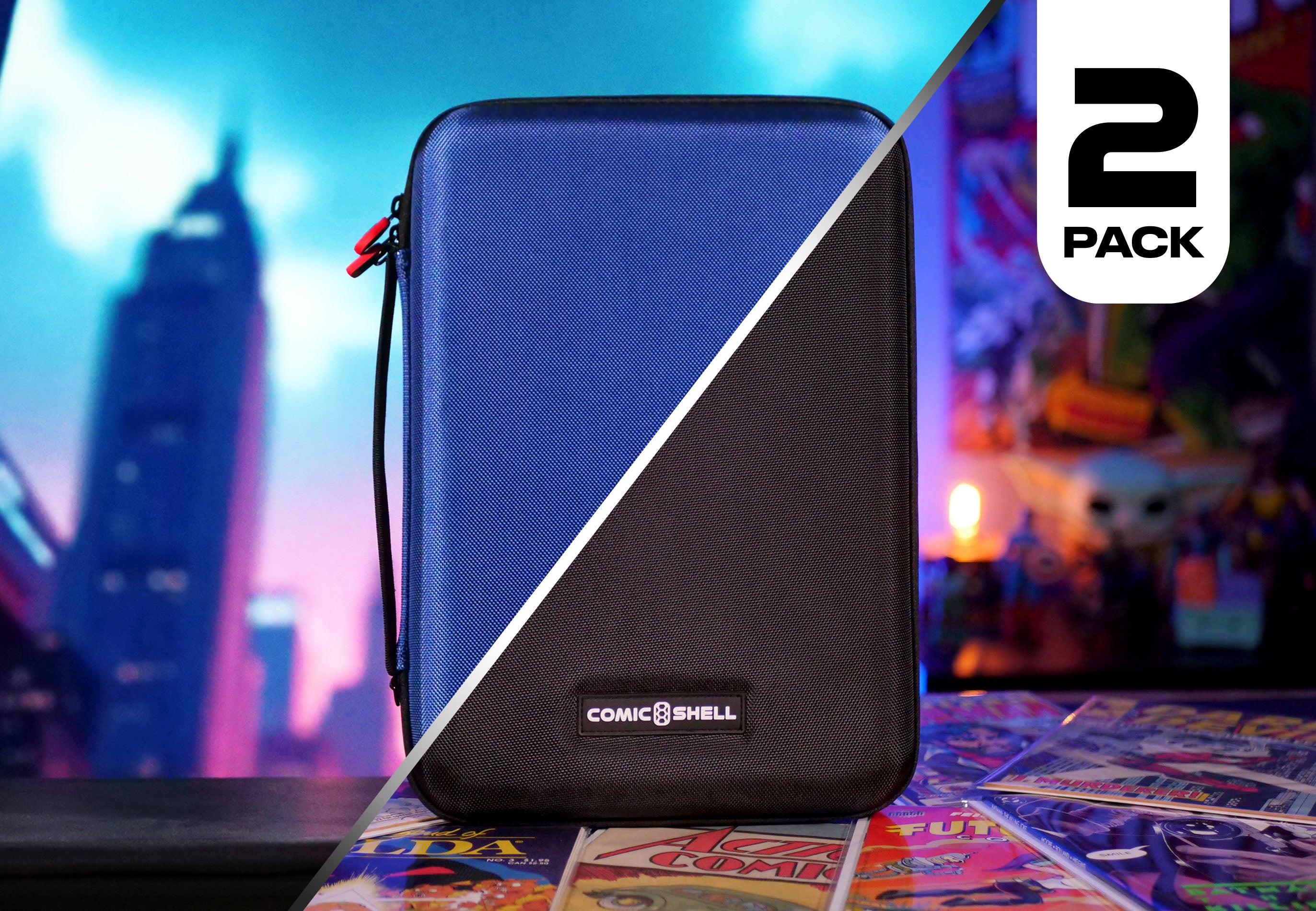 Comic Shell - Graded Comic Travel Case - Combo Blue & Black 2 Pack