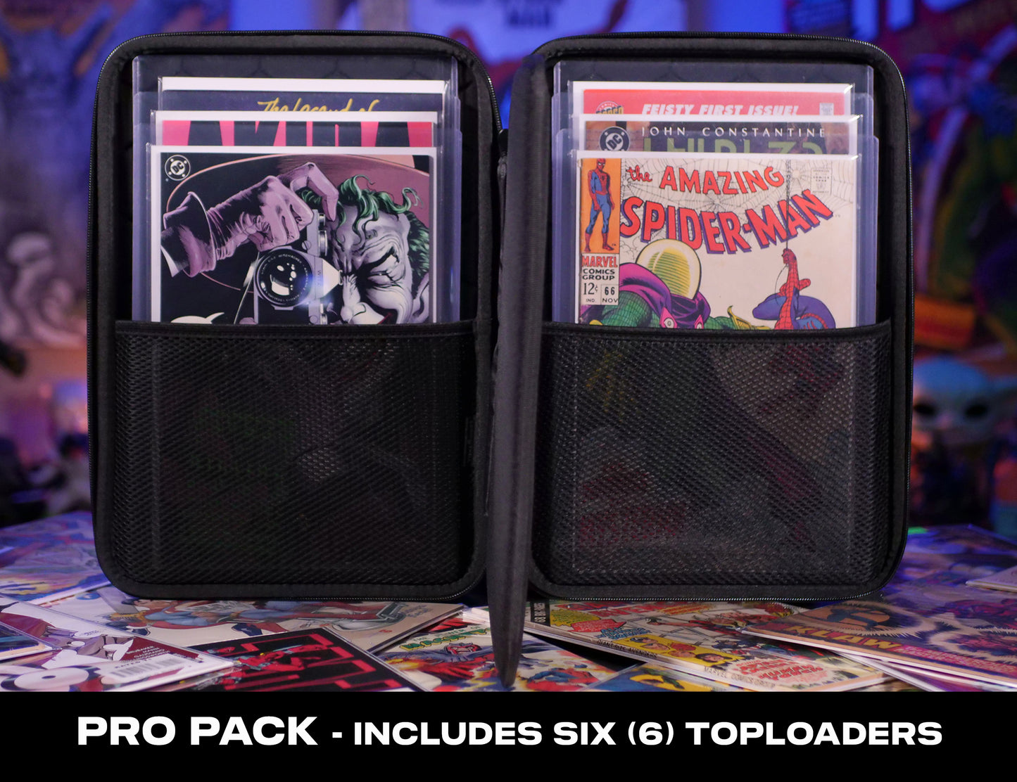 Comic Shell® PRO PACK with 6 Toploaders - Black